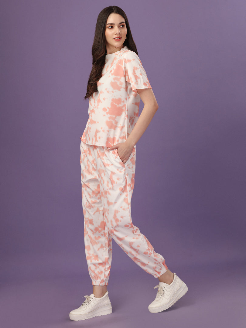 Tie & Dye Printed Top & Jogger Co-Ords