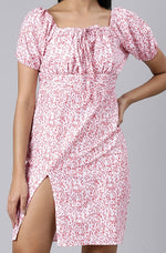 Load image into Gallery viewer, Frenchy Daisy Floral Print Puff Sleeve Dress
