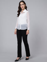 Load image into Gallery viewer, Women Swiss Dot Semi Sheer Georgette Shirt
