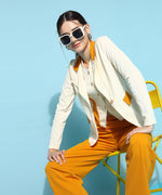 Load image into Gallery viewer, Women’s Formal Pant Suit For Work Mustard Yellow
