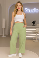 Load image into Gallery viewer, High-Waisted Wide-Leg Office wear Trousers
