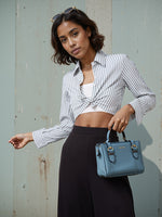 Load image into Gallery viewer, Women Striped Cropped Shirt in 5 Candy Colors | Size: XS to XL
