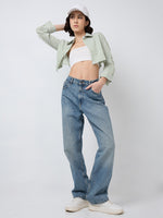 Load image into Gallery viewer, Women Striped Cropped Shirt in 5 Candy Colors | Size: XS to XL
