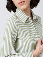 Load image into Gallery viewer, Women Striped Cropped Shirt in 5 Candy Colors | Size: XS to XL
