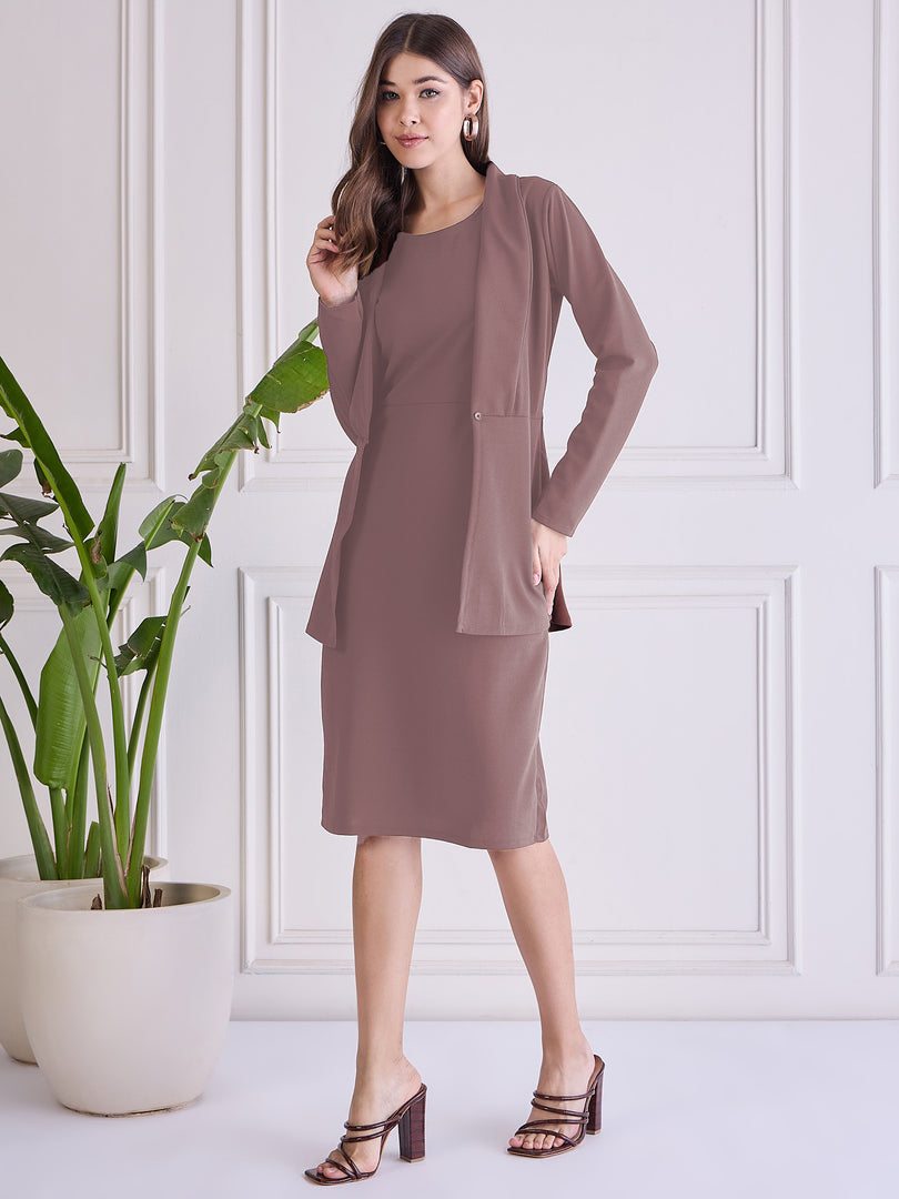 Women Bodycon Dress with Blazer Co ord set