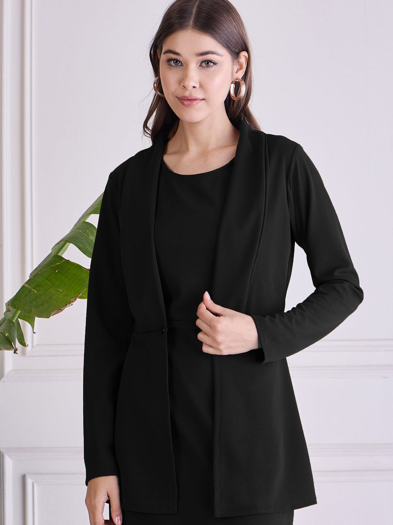 Women Bodycon Dress with Blazer Co ord set