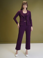Load image into Gallery viewer, Boss Babe Co-ord Set in Dusty Mauve – Blazer + Crop Top + Trousers | Workwear Ready
