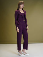 Load image into Gallery viewer, Boss Babe Co-ord Set in Dusty Mauve – Blazer + Crop Top + Trousers | Workwear Ready
