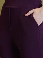 Load image into Gallery viewer, Boss Babe Co-ord Set in Dusty Mauve – Blazer + Crop Top + Trousers | Workwear Ready
