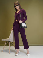 Load image into Gallery viewer, Boss Babe Co-ord Set in Dusty Mauve – Blazer + Crop Top + Trousers | Workwear Ready
