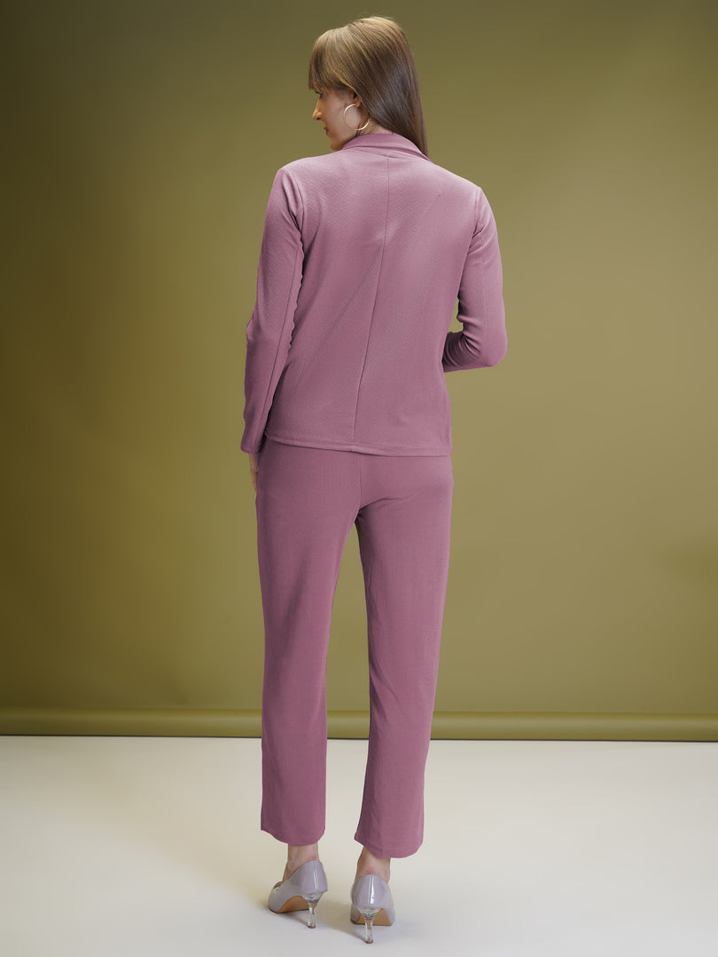 Boss Babe Co-ord Set in Dusty Mauve – Blazer + Crop Top + Trousers | Workwear Ready
