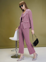 Load image into Gallery viewer, Boss Babe Co-ord Set in Dusty Mauve – Blazer + Crop Top + Trousers | Workwear Ready
