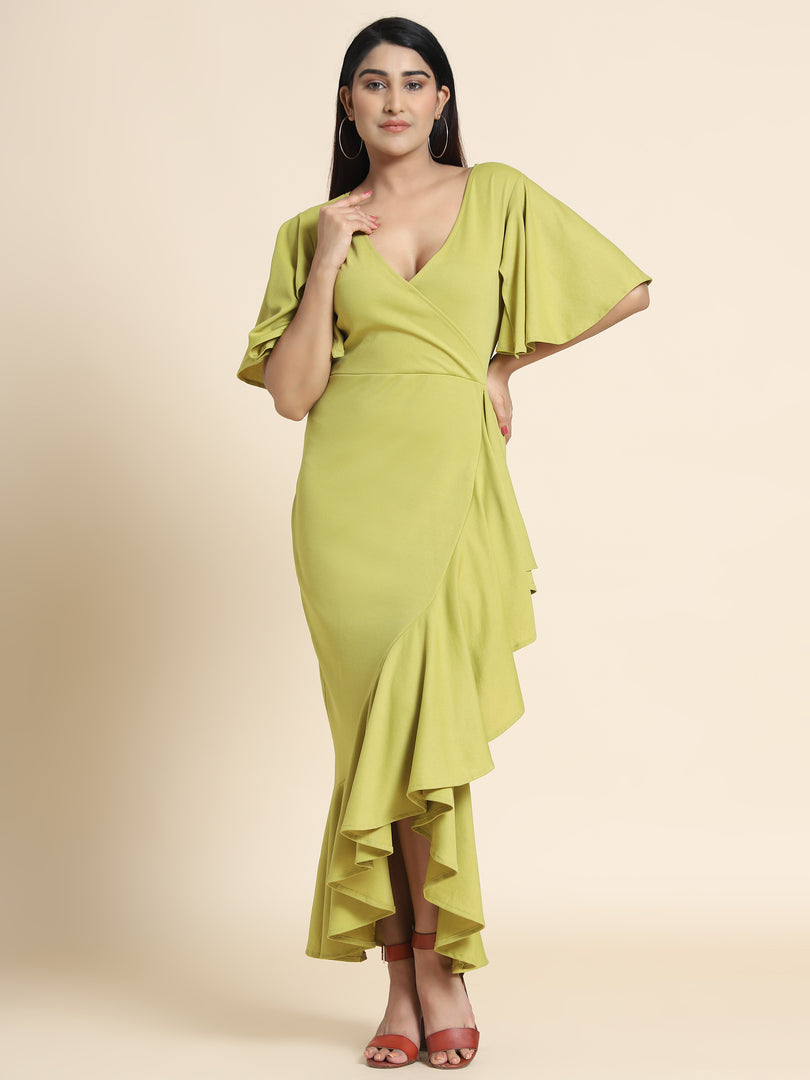 Women Pista Bodycon Wrap Dress