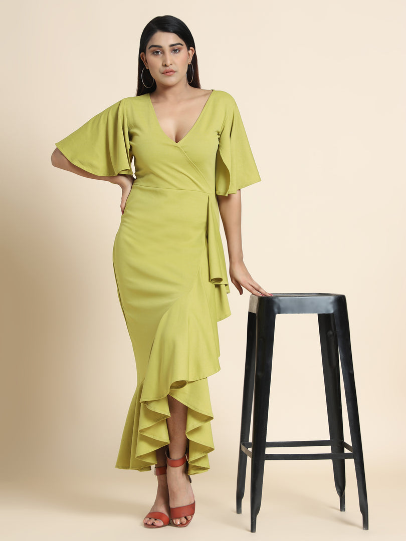 Women Pista Bodycon Wrap Dress