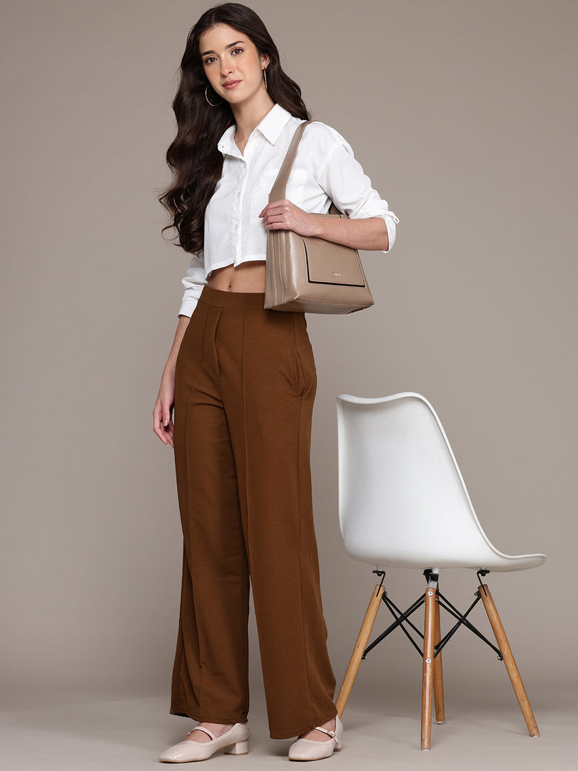 High-Waisted Wide-Leg Office wear Trousers