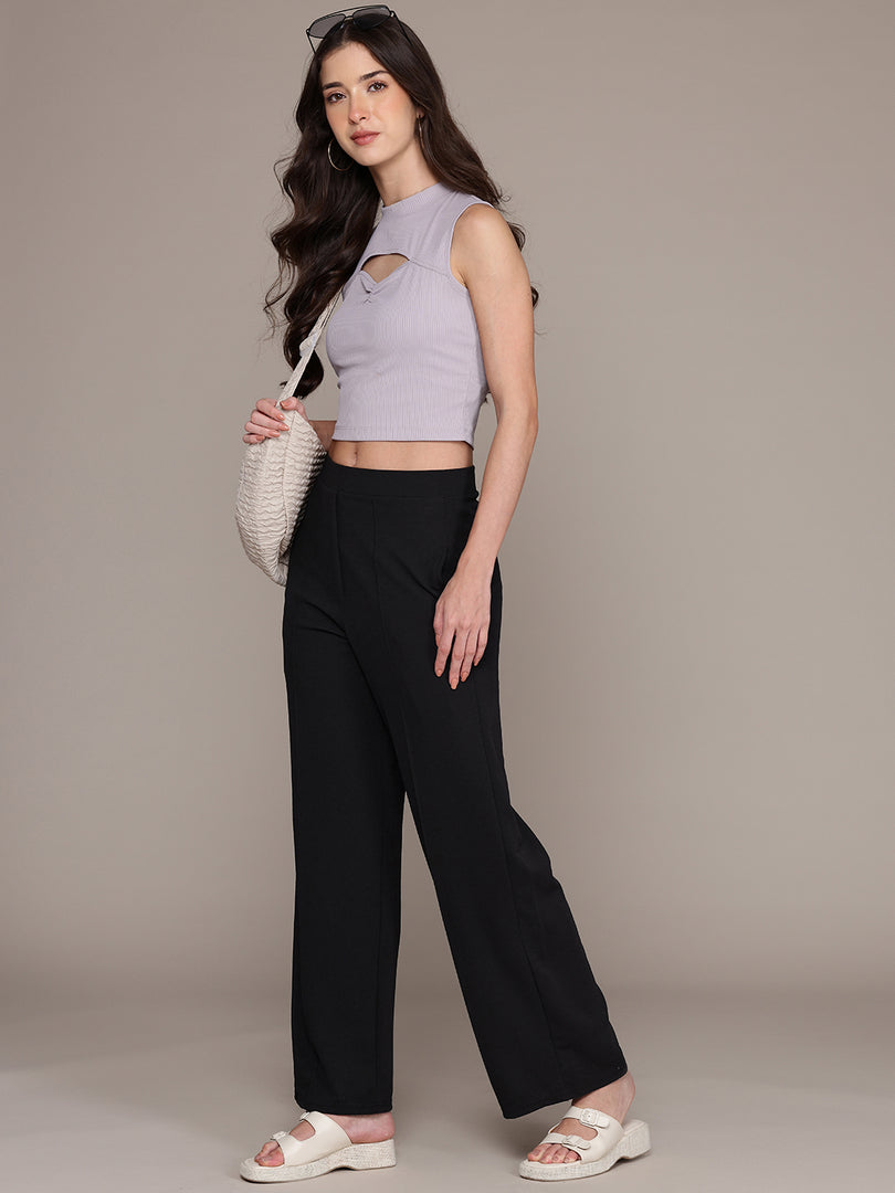High-Waisted Wide-Leg Office wear Trousers