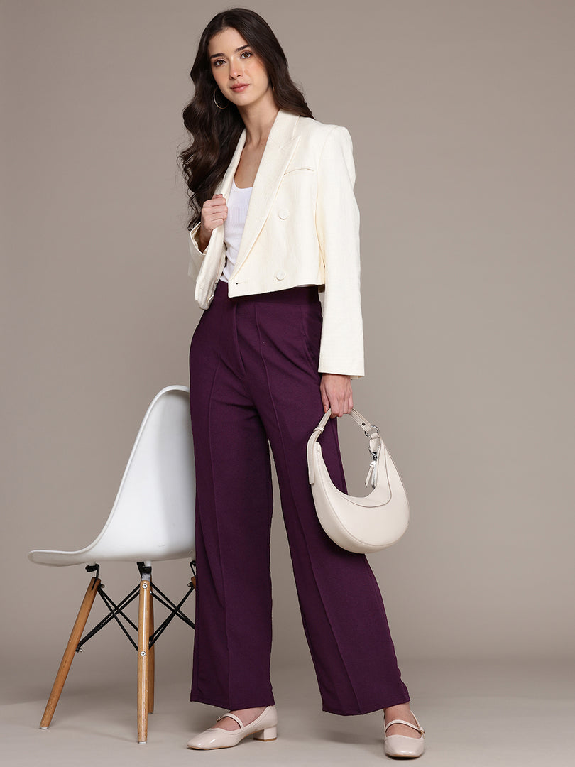 High-Waisted Wide-Leg Office wear Trousers