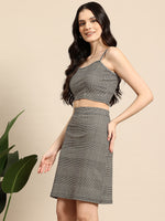 Load image into Gallery viewer, Westhood Formal Check Printed Blazer with Skirt &amp; Cami Top
