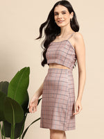 Load image into Gallery viewer, Westhood Mauve Check Blazer &amp; Skirt Co-ord Set – Elegant Officewear
