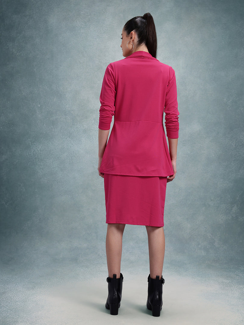 Women Bodycon Dress with Blazer Co ord set