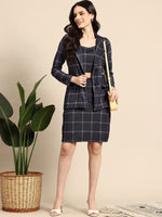 Load image into Gallery viewer, Westhood Navy Check Blazer &amp; Skirt Co-ord Set – Work to Weekend Chic
