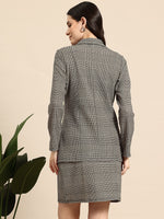 Load image into Gallery viewer, Westhood Formal Check Printed Blazer with Skirt &amp; Cami Top
