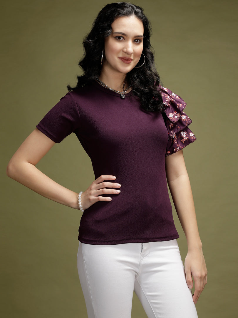 Women's Ruffle Layered Sleeve Top