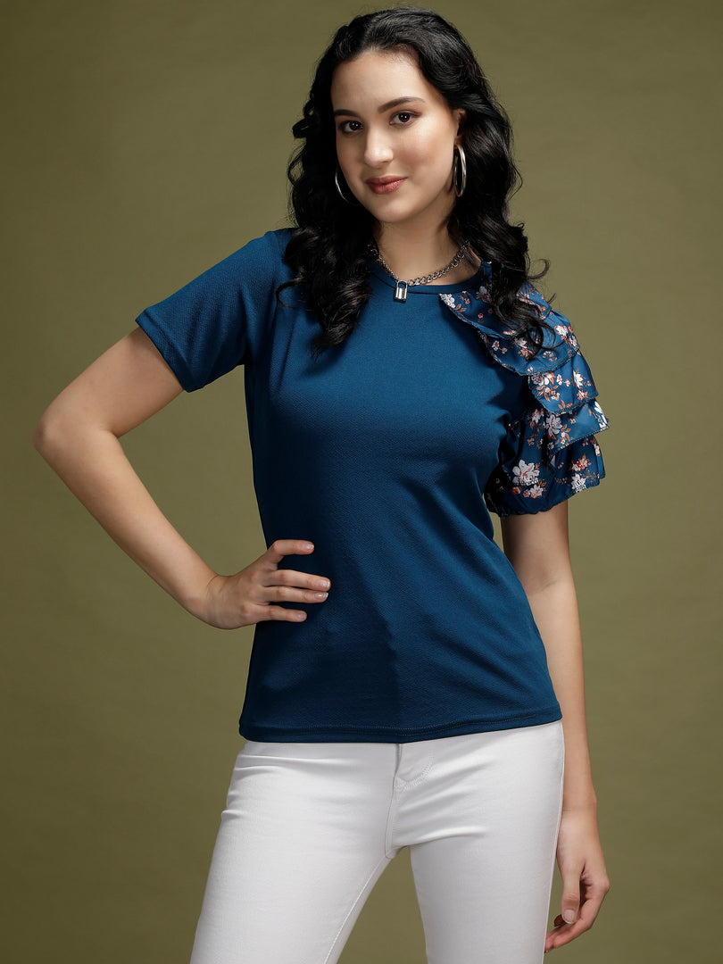 Women's Ruffle Layered Sleeve Top