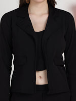 Load image into Gallery viewer, Boss Babe Co-ord Set in Dusty Mauve – Blazer + Crop Top + Trousers | Workwear Ready
