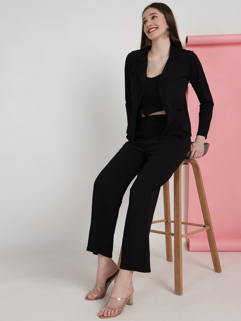 Boss Babe Co-ord Set in Dusty Mauve – Blazer + Crop Top + Trousers | Workwear Ready