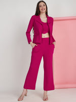 Load image into Gallery viewer, Boss Babe Co-ord Set in Dusty Mauve – Blazer + Crop Top + Trousers | Workwear Ready
