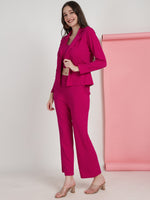 Load image into Gallery viewer, Boss Babe Co-ord Set in Dusty Mauve – Blazer + Crop Top + Trousers | Workwear Ready
