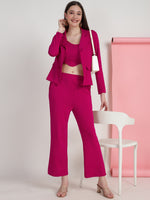 Load image into Gallery viewer, Boss Babe Co-ord Set in Dusty Mauve – Blazer + Crop Top + Trousers | Workwear Ready
