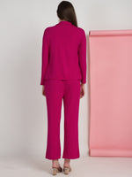 Load image into Gallery viewer, Boss Babe Co-ord Set in Dusty Mauve – Blazer + Crop Top + Trousers | Workwear Ready
