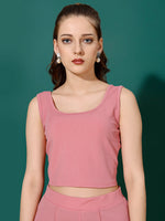 Load image into Gallery viewer, Women Solid Peach Top &amp; Trouser Co ord Set
