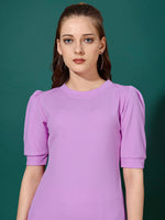 Load image into Gallery viewer, Women Pastel Lavender Top &amp; Trouser Co-Ord Set
