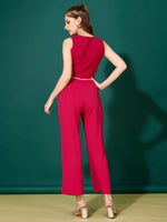 Load image into Gallery viewer, Women Hot Pink Top &amp; Trouser Co ord Set
