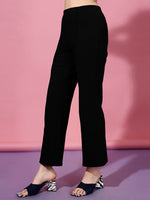 Load image into Gallery viewer, Women Casual Black Top &amp; Trouser Co ord Set
