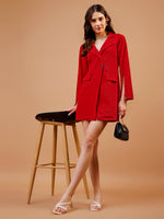Load image into Gallery viewer, Single Button Jacket A-Line Dress - Red
