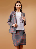 Load image into Gallery viewer, Plaid Double Breasted Blazer &amp; Skirt Co-ord Set
