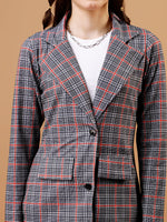 Load image into Gallery viewer, Plaid Double Breasted Blazer &amp; Skirt Co-ord Set
