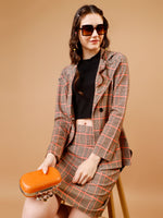 Load image into Gallery viewer, Heritage Warm Check Blazer &amp; Skirt Co-ord Set
