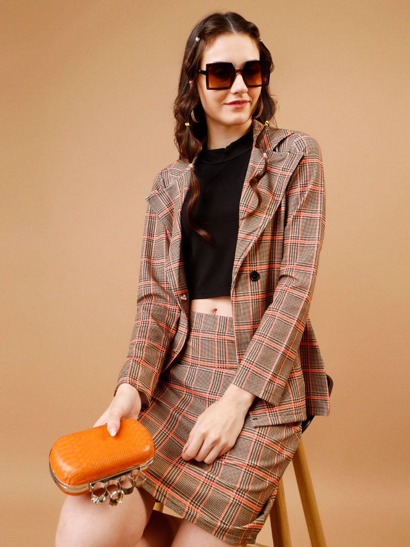 Heritage Warm Check Blazer & Skirt Co-ord Set