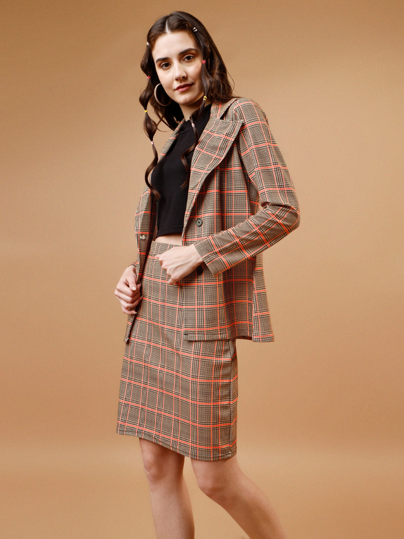 Heritage Warm Check Blazer & Skirt Co-ord Set