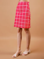 Load image into Gallery viewer, Pink Check Party Blazer &amp; Skirt Co ord Set
