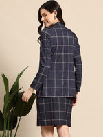 Load image into Gallery viewer, Westhood Navy Check Blazer &amp; Skirt Co-ord Set – Work to Weekend Chic
