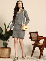 Load image into Gallery viewer, Westhood Formal Check Printed Blazer with Skirt &amp; Cami Top
