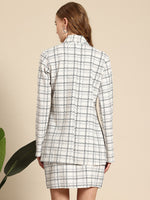 Load image into Gallery viewer, Westhood Checkered Blazer And Skirt Party White Co-ord Set
