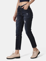 Load image into Gallery viewer, Women Black Denim Jeans
