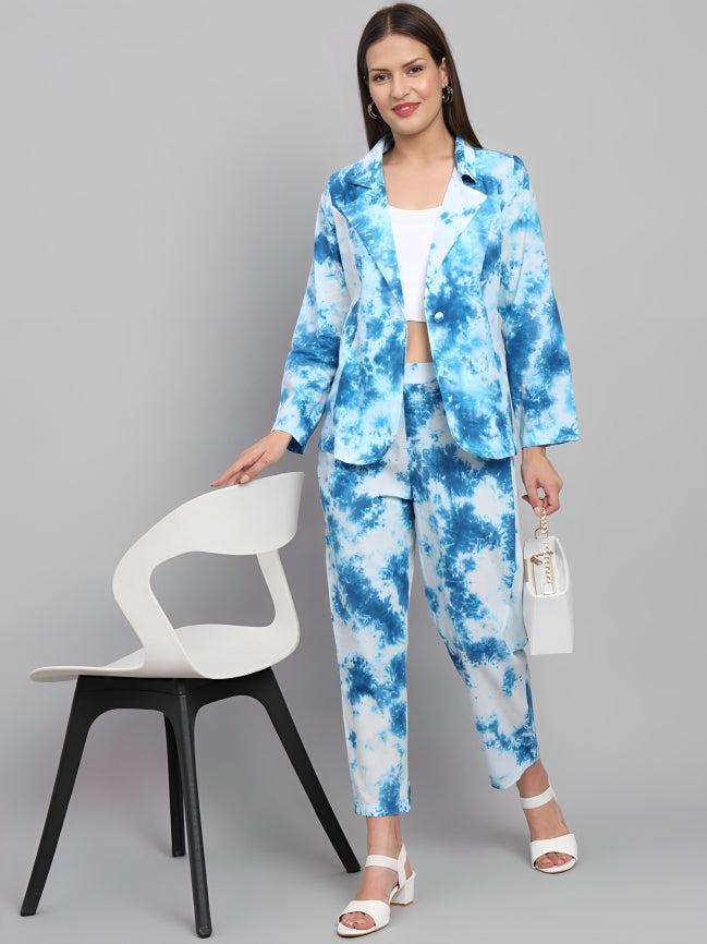 Cobalt Blue Tie & Dye Printed Co-ord Set